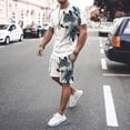 thumbnail image 3 of Nueva camiseta de manga corta + pantalón corto con estampado 3D de grafiti de animales para hombre de verano, traje deportivo informal, 3 of 4