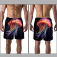 thumbnail image 3 of luoweisi Men's Beach Shorts Quick Dry Swim Trunks with Mesh Lining Colorful Jellyfish 2XL, 3 of 5