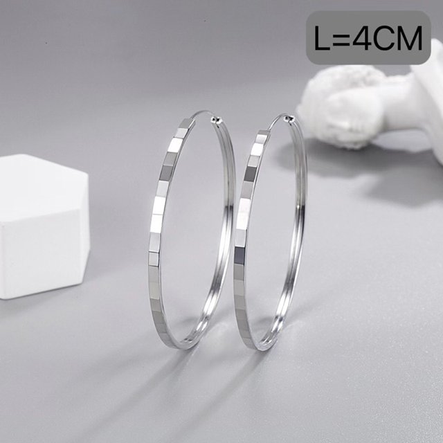 ATHENA Joyería Pendientes Grandes Mujer Aro Círculo Plata 925 Original M001