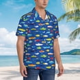 thumbnail image 3 of Pofeuu Submarines And Whales Print Hawaiian Shirt for Men Sleeves Casual Button Down Summer Beach Dress Shirts T-Shirts,3X-Large, 3 of 7