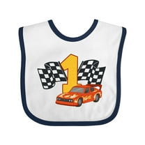 Inktastic Number One Race Car Boys or Girls Baby Bib