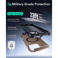 thumbnail image 4 of Pour iPhone 16 Pro Max Étui avec Support, Protection de Qualité Militaire 7X, Étui de Téléphone Magnétique Robuste, Compatible avec Accessoires MagSafe, Série Cyber, Noir, Or Rose, 4 of 5