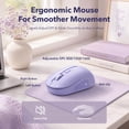 thumbnail image 4 of Wireless Keyboard and Mouse Combo, Retro Round Keycaps, Full Size with Detachable Wrist Rest, 2.4G for PC, Lavender Purple, 4 of 9