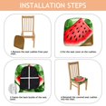 thumbnail image 4 of Summer Watermelon Seat Covers for Dining Room Chairs Set Of 4,Stretch Printed Washable Chair Seat Cover with Elastic Ties and Button,Removable Waterproof Couch Cushion Covers, 4 of 6