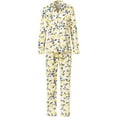 thumbnail image 4 of White Mark Long Sleeve Lemon Pajama Set, 2-Piece, Small-XL (Women's), 4 of 6