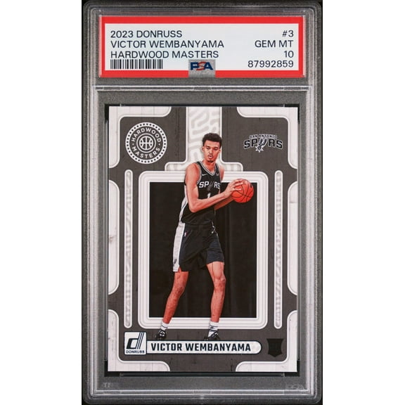 Graded 2023 Panini Donruss Victor Wembanyama #3 Hardwood Masters Rookie RC Basketball Card PSA 10 Gem Mint