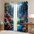 thumbnail image 2 of Manfei Rainbow Rustic Flowers Black Out Curtains,Waterfall Landscape Curtains Pack of 2 (42x63 Each),Beauty Natural Scenery Bedroom Curtains For Teens,Ultra Soft Home Decor, 2 of 6
