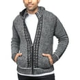thumbnail image 3 of X RAY JEANS Mens Hooded Full-Zip High Neck Sweater Jacket, Black/White, S, 3 of 5