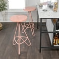 thumbnail image 5 of Trinity 30" Modern Industiral Iron Tripod Backless Bar Stool, Pink Frame, 5 of 9