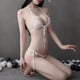 thumbnail image 4 of Gibobby Tangas de mujer sexy encaje Día de San Valentín Lencería de encaje Día de San Valentín para mujer Conjunto de sujetador y panty de 2 piezas sexy Malla transparent(Blanco, Talla única), 4 of 5