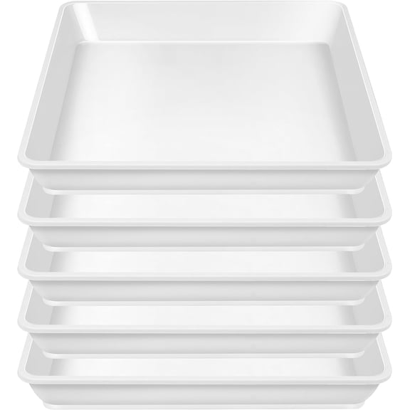 GIXUSIL Square Plant Saucer 9 x 9 Inch, 10 Pack Plastic Plant Water Dray Tray Plants, Pot Saucers for Plants Square Planters for Indoors and Outdoors Plants，Saucer for Plant Pots,White