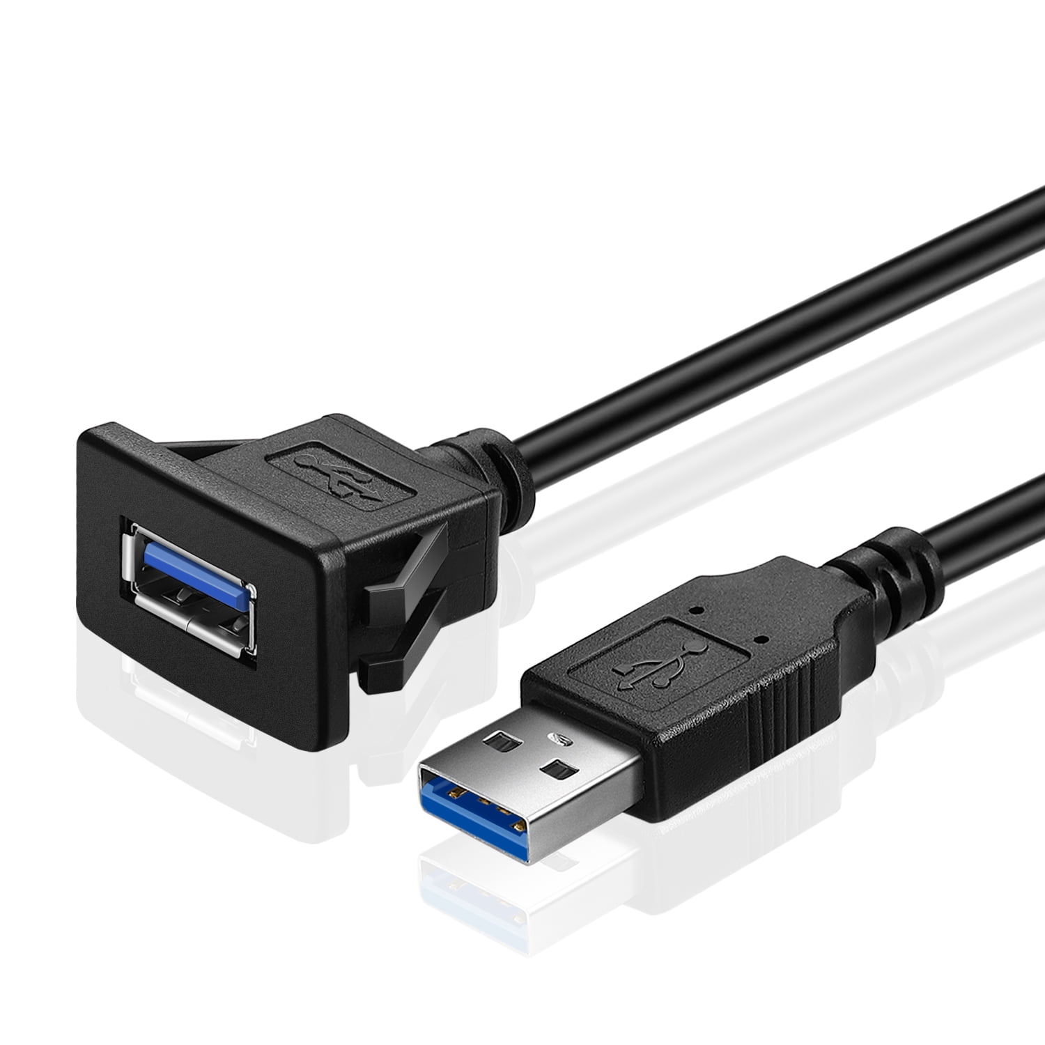 3ft USB 3.0 Extension Male to Female Molded Panel Mount External Port Cable 3ft USB 3.0 Extension Male to Female Molded Panel Mount External Port Cable