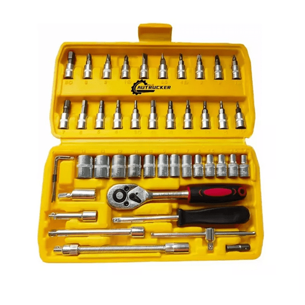 Herramienta Dados De Llave De Trinquete De En Caja Azul 46 pzs BLOOSOM