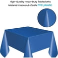 thumbnail image 3 of 54" x 72" Rectangle Disposable Plastic Table Covers Wipe Clean Party Table Cloth Covers (Royal Blue), 3 of 7