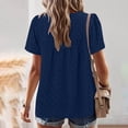 thumbnail image 4 of CHGBMOK Womens T-Shirts Mode Décontractée Manches Courtes Col Rond Plié Blouse Tailles 2TG, 4 of 7