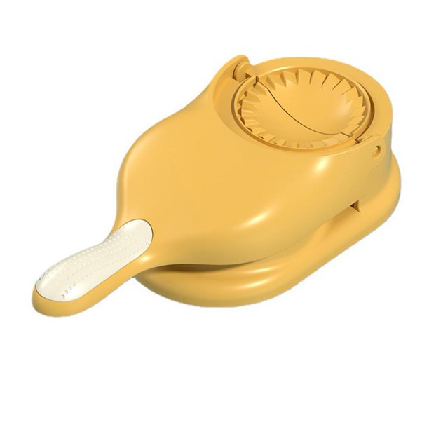 Herramienta de prensado de masa para hornear 2 en 1 para hacer bolas de masa hervida para cocina (amarillo)