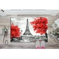 thumbnail image 3 of Red Leaves Rug, Landmark Rug, Gift For The Home Rugs, Customs Rugs, Eiffel and Red Tree Painting Rugs, View Rugs, Girl Room Rugs, 5.2'x7.5' - 160x230 cm, 3 of 5