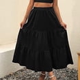 thumbnail image 3 of Boho Maxi Skirts for Women Summer Long Floral Print High Waist A-Line Beach Skirt Fashionable Vacation Outfit and Trendy Style, 3 of 6