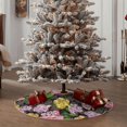 thumbnail image 4 of Bingfone Christmas Tree Skirt Mat Christmas Decoration Interior 30" -Colorful Roses, 4 of 6