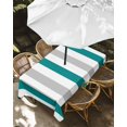 thumbnail image 3 of Bronze Grey Stripe Outdoor Tablecloth with Umbrella Hole, Modern Farmhouse Vertical Striped Spillproof Waterproof Outdoor Table Cover, Patio Tablecloths for Party Picnic Camping, Rectangle 60"x84", 3 of 9