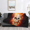 thumbnail image 2 of Balery Satanic Skull Manta de Franela con Dibujo, Lujo Ultra Suave y Cálido, Antipelusa y Resistente a las Arrugas para Cama, Sofá, Camping -40"x30", 2 of 6