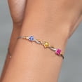 thumbnail image 4 of Gem Stone King 925 Silver and 10K Yellow Gold Blue Tanzanite Yellow Citrine Pink Mystic Topaz and Lab Grown Diamond Tennis Bracelet for Women By Keren Hanan (1.91 cttw, Adjustable up To 9 inch), 4 of 4
