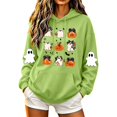 thumbnail image 3 of Busydd Halloween Graphic Hoodies For Women Trendy Cute Ghost Pumpkin Print Fall Tops Casual Long Sleeve Drawstring Hooded Sweatshirt With Pocket, 3 of 6