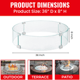 thumbnail image 6 of AMS Fireplace 36" Round Fire Pit Glass Wind Guard | Clear Tempered Glass Flame Protective Pane. Wind Resistant with Aluminum Corner Bracket and Rubber Feet., 6 of 15