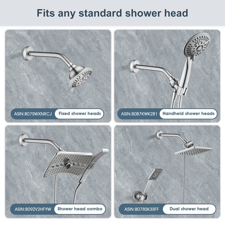 Tworider 1 Inch Stainless Steel Shower Arm Extension - Adjustable Shower Head Extender For Standard Bathroom Fixtures