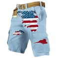 thumbnail image 6 of DIOAZUD Men's Outdoor Casual American Flag Cargo Shorts Patriotic Print Multi Pockets Loose Fit Lightweight Summer Wear, 6 of 7