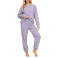 thumbnail image 4 of Ensembles de Pyjama pour Femmes Pyjama Uni pour Femmes Automne et Hiver Doux Demi-Polaire Plus Molleton Chaud Ensemble de Vêtements de Maison Haut de Gamme pour Femmes Pyjamas, 4 of 8