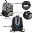 thumbnail image 3 of Bolso Fútbol Juvenil - Fútbol, Baloncesto, Voleibol y Fútbol Americano - Compartimento para Zapatos y Pelota - Jóvenes y Adultos (Gris), 3 of 3