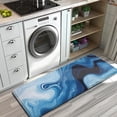 thumbnail image 3 of Light Blue Marble Flow Pattern Kitchen Rug Mat,Kitchen Runner Rugs Non Skid Washable,Decorative Kitchen Floor Mats for Kitchen,Sink,Laundry,17"x47.2", 3 of 7