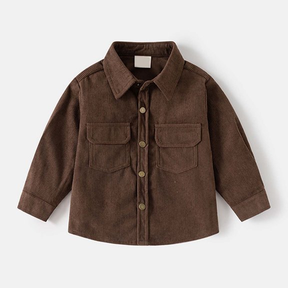 Hauaitttt Boys Corduroy Shirt Jacket Long Sleeve Casual Open Front Shirt with Collar for Kids Toddler Ski Jacket Vest Kids Light Jackets for Big Boys Lightweight Jackets Winter Jacket 5t Heavy Coat