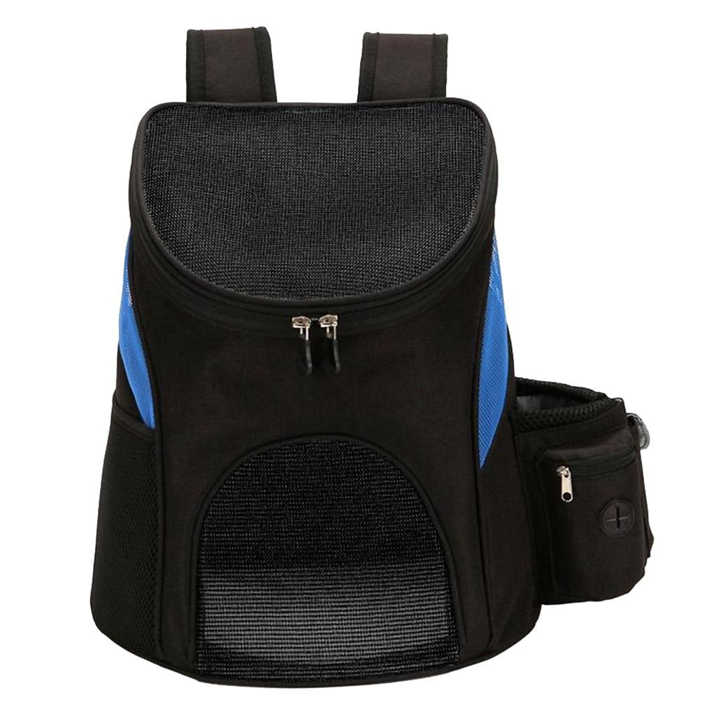 Fzaqwen Pet Cat Dog Backpack Carrier for Small Animal, Breathable, Designed for Travel, Hiking, Walking & Outdoor Blue Black L