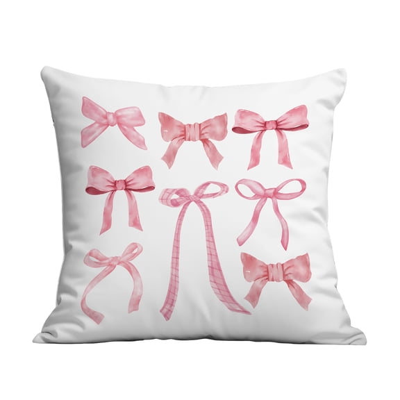 Chanana Preppy Pink Bow Pillow Covers 18x18, Girly Gifts for Women, Coquette Room Decor,Pink Decorative Throw Pillow Covers Pillowcases