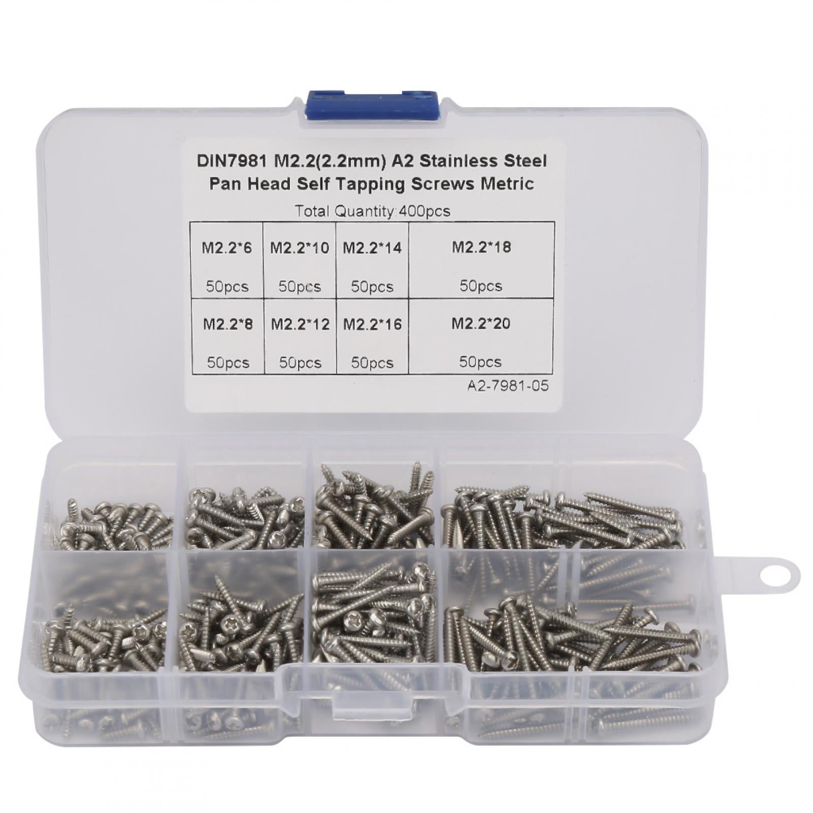 Self Tapping Screws Assortment Kit, Stainless Steel Self Tapping Screw