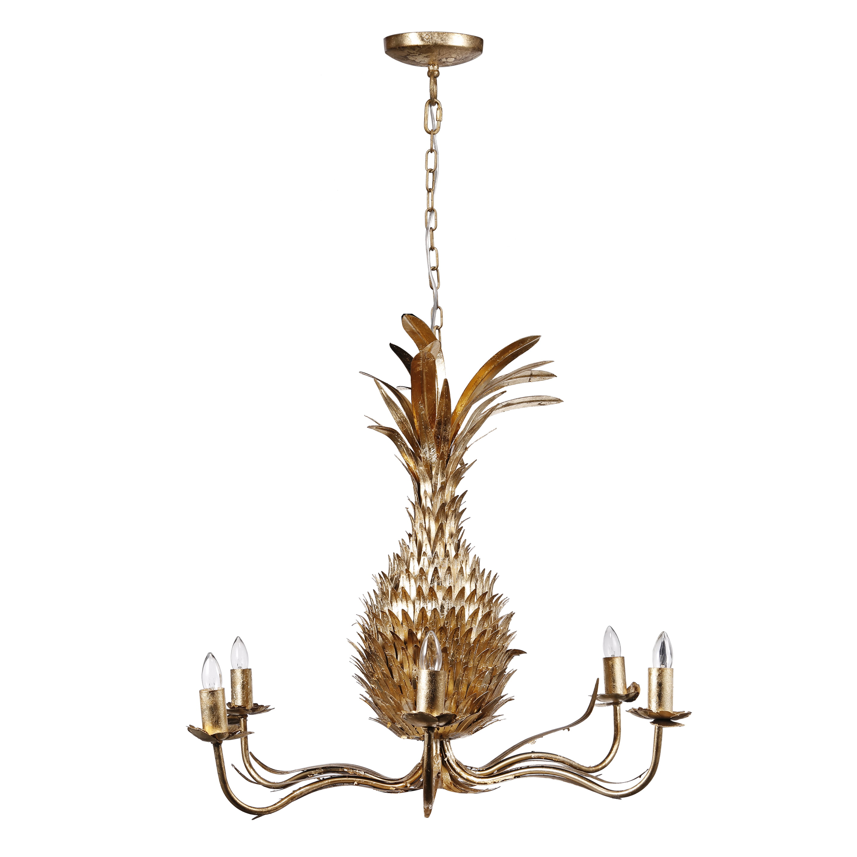 A & B Home 24 Pineapple Chandelier in Gold Finish 43061 