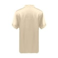 thumbnail image 5 of Camisa de manga corta de satén liso para mujer - Top elegante con cuello alto - Acabado satinado para ocasiones informales/formales - Tallas S-XL, 5 of 5