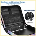 thumbnail image 4 of Zipper Binder with Shoulder Strap 2 inch 3 Ring Waterproof File Folder Organizer Bag 500 Sheet Pastel Colors Stars Pattern, 4 of 8