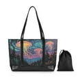 thumbnail image 7 of FORMRS Canvas Laptop Tote Bag for Women with 15.6" Computer Compartments Shoulder Handbag, Psychedelic Jellyfish, 7 of 7