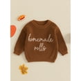 thumbnail image 2 of aturustex Little Boys Girls Thanksgiving Sweater 3M-5T Toddler Warm Long Sleeves Knitted Pullover Casual Letter Embroidery Jumpers Infant Thick Chunkys Loose Casual Daily Fall Winter Clothes, 2 of 7