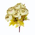 thumbnail image 1 of Ramo de flores de peonía artificial Oficina en casa Decoración floral falsa Boda Ramo de flores de seda, Camafeo verde Marrón Inevent HA7181-06B, 1 of 6
