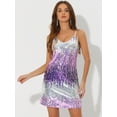 thumbnail image 2 of DARING DIVA Halloween Costume Glitter Sequin Spaghetti Strap Dress XS Multicolor, 2 of 6