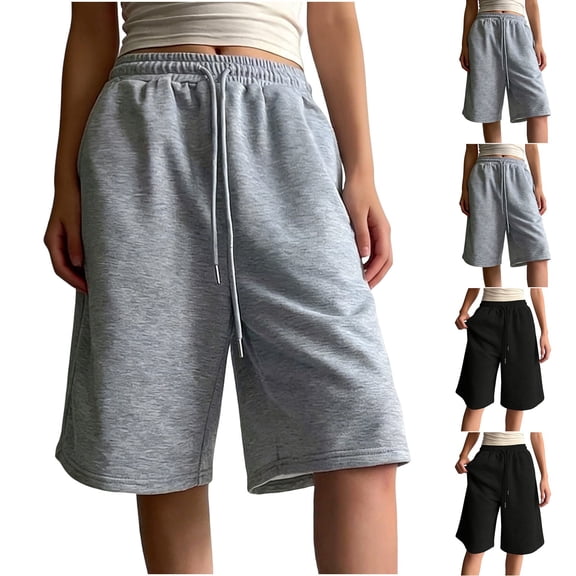 YFNNUP Men's Capri Pant Elastic Waist Workout Cropped Trouser Drawstring Wide Leg Athletic Trouser Lightweight Casual Trousers with Pockets Gray XXL