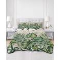 thumbnail image 3 of Summer Tropical Leaves Full Size Down Alternative Comforter, Lightweight Comforter Quilt Bedding Set with Pillow Shams Vintage Botanical Green Palm All Seasons Bed Comforter Duvet Insert 78"x90", 3 of 7