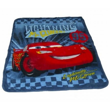 Disney Cars Lightning McQueen Plush Throw Blanket 50"x 60" Soft