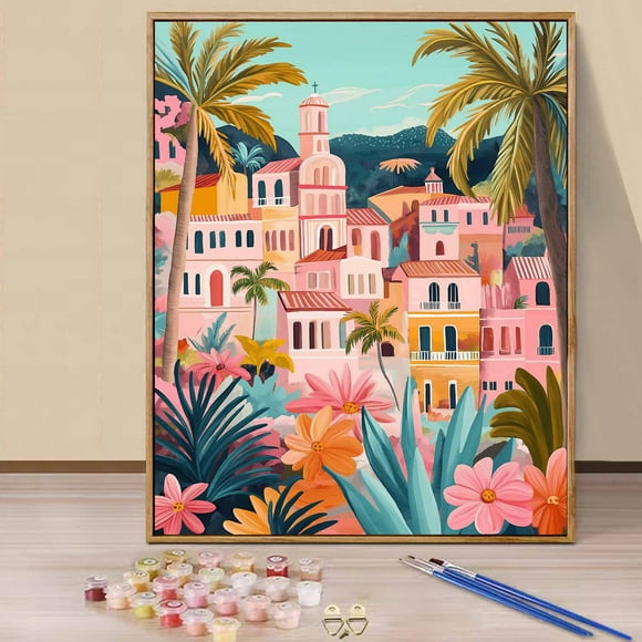 JYLMOOD DIY Paint by Number for Adults, Easy Painting by Numbers for Gift Home Wall Decor 16x20in without Frame, Colored Canvas
