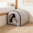 thumbnail image 6 of Covered Cat Bed with Door Flap Plush Soft Washable Indoor Cave for Cats All Season, 6 of 6