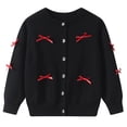 thumbnail image 2 of zbxnLI Toddler Girls Cardigan Sweaters with Bow Kid Girls Open Front Knit Cardigan Casual Jackets, 2 of 7